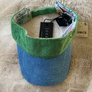 New with Tags Jocelyn Green and Blue Terry Visor